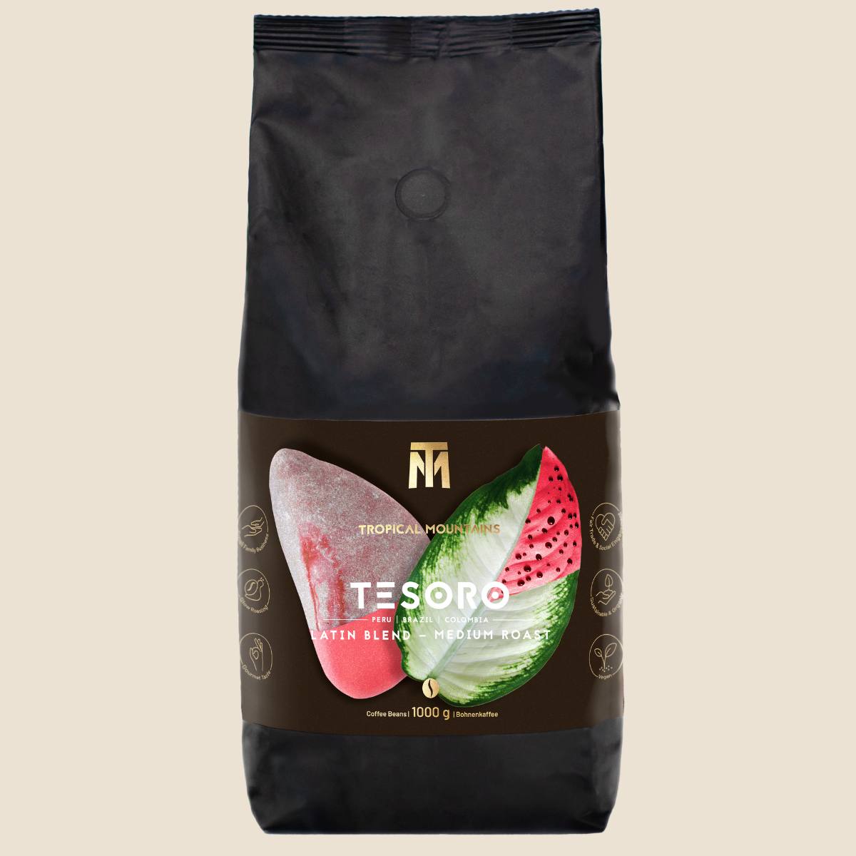 TESORO Mélange Latin Grains de café bio Fair Trade