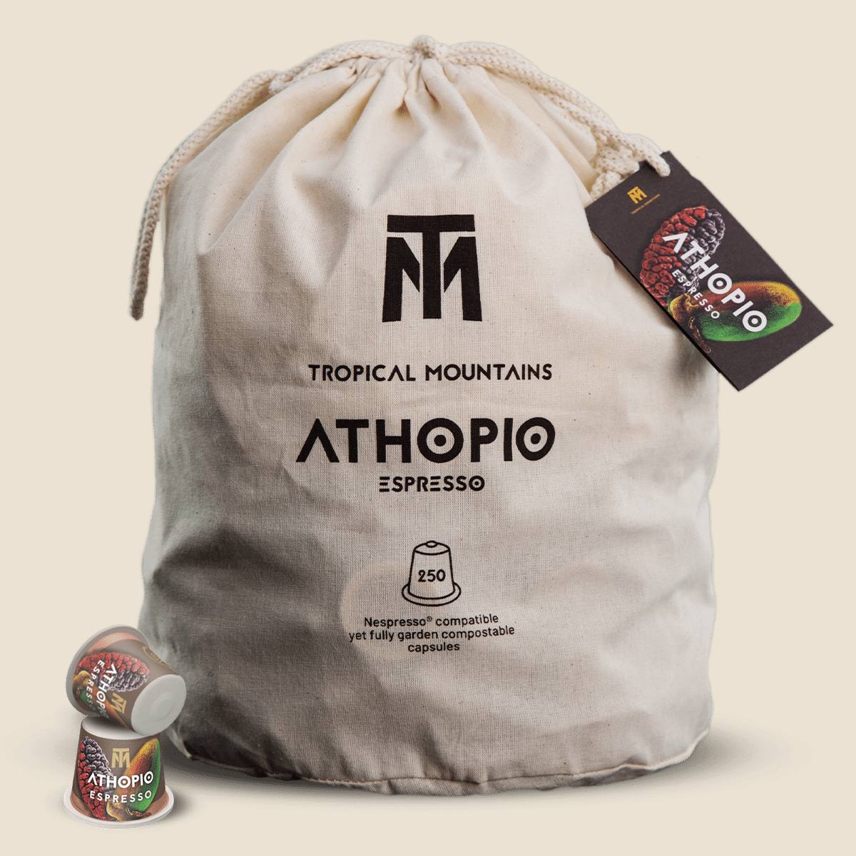 ATHOPIO Espresso Organic Fair Trade Coffee Capsules refill bag