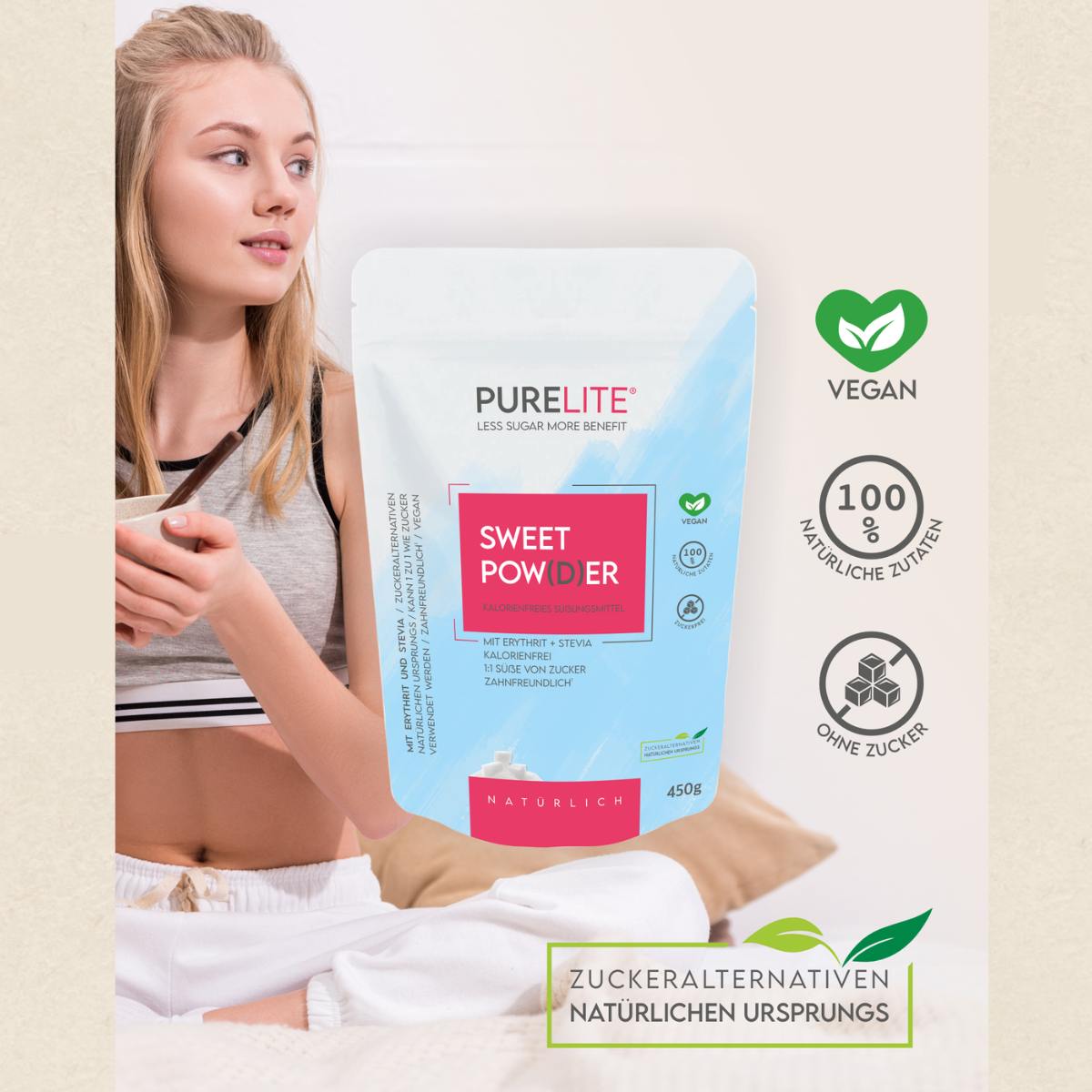 PureLite Sweet Pow(d)er - natürliche Zuckeralternative 450g