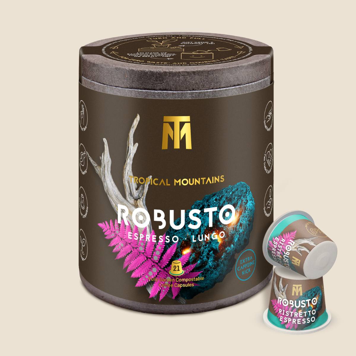 ROBUSTO Espresso/Lungo Capsules de café bio Fair Trade 