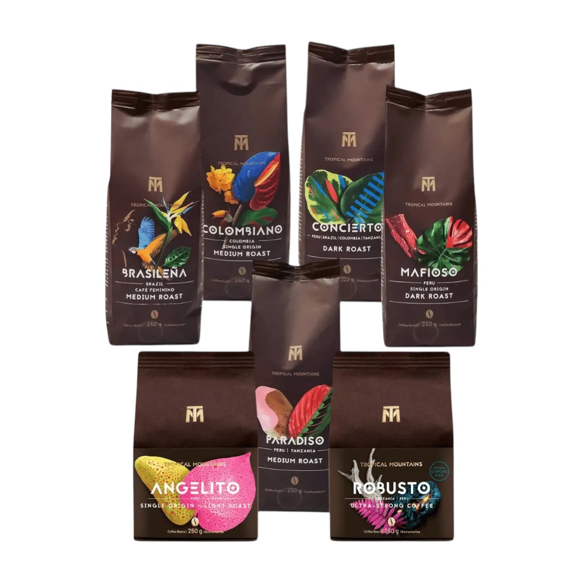 Set de dégustation TROPICAL MOUNTAINS UNIVERSE 7 x 250 g