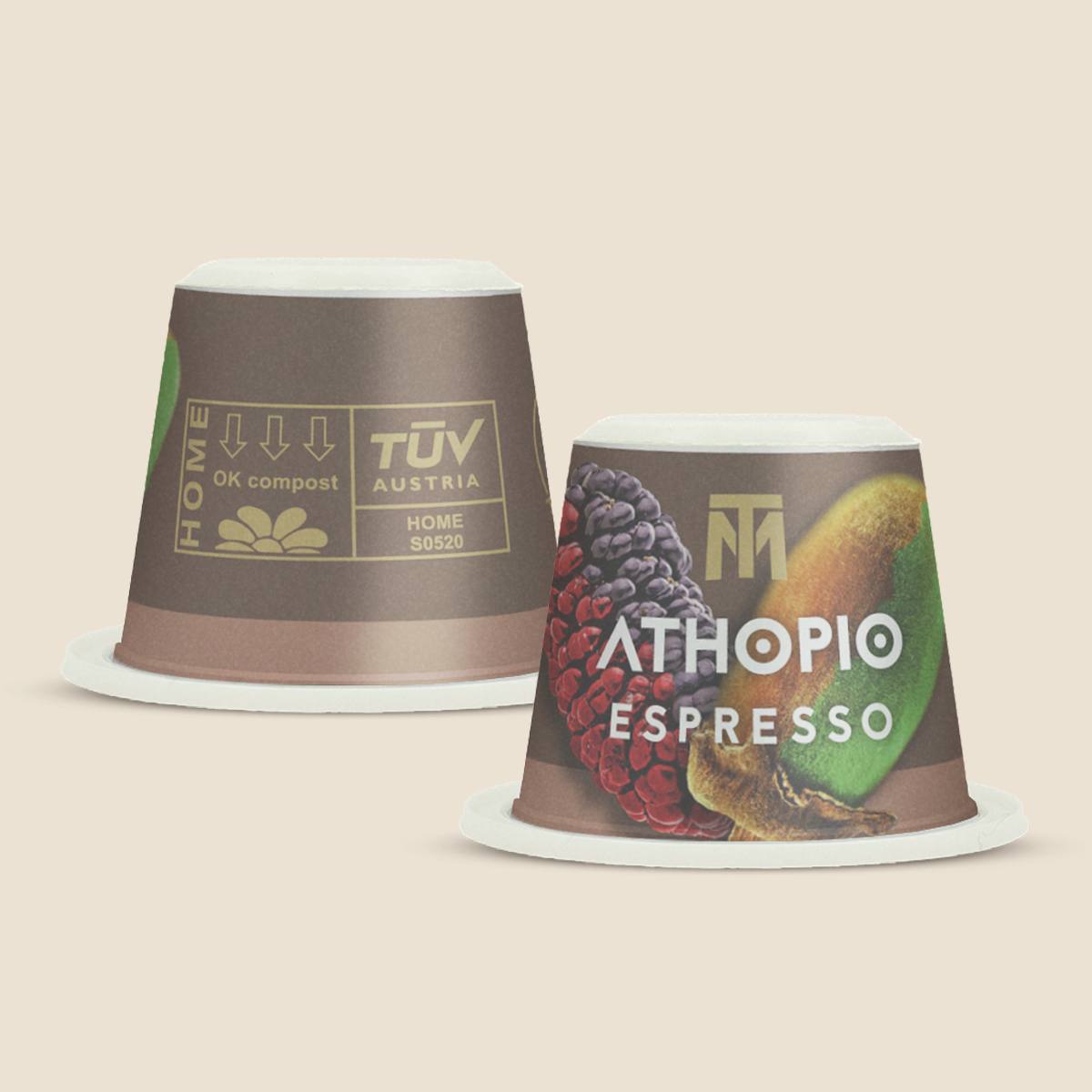 ATHOPIO Espresso capsules de café bio Fair Trade