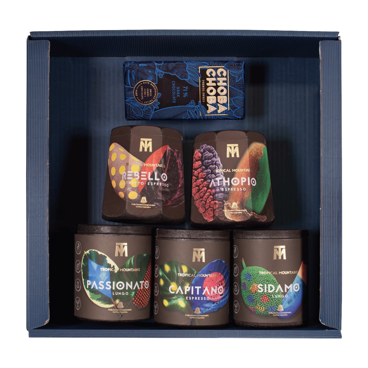 Geschenk-Idee AFRIC'AMERICA: Fair Trade Kapseln und Schokolade Geschenk-Idee AFRIC'AMERICA: Fair Trade Kapseln und Schokolade