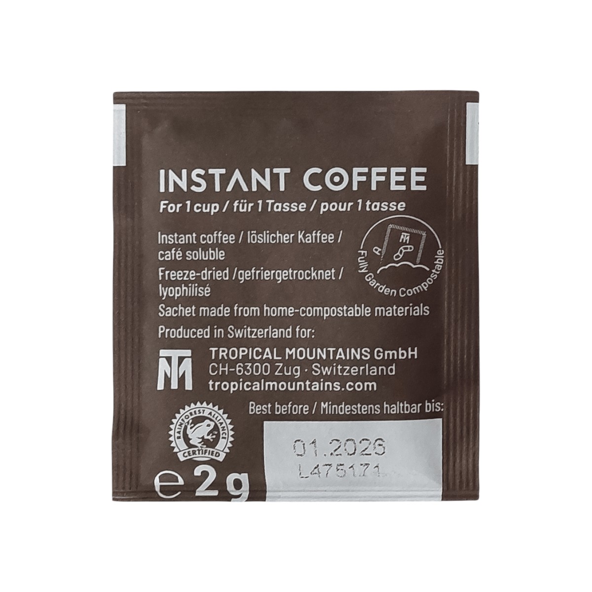 INSTANT COFFEE 20 Sachets home-compostable INSTANT COFFEE 20 Sachets home-compostable
