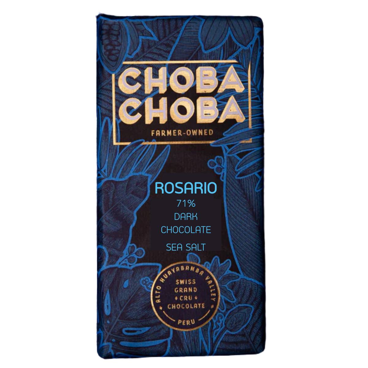 Choba Choba Rosario Dark Chocolate 71% Sea Salt Bio 91g