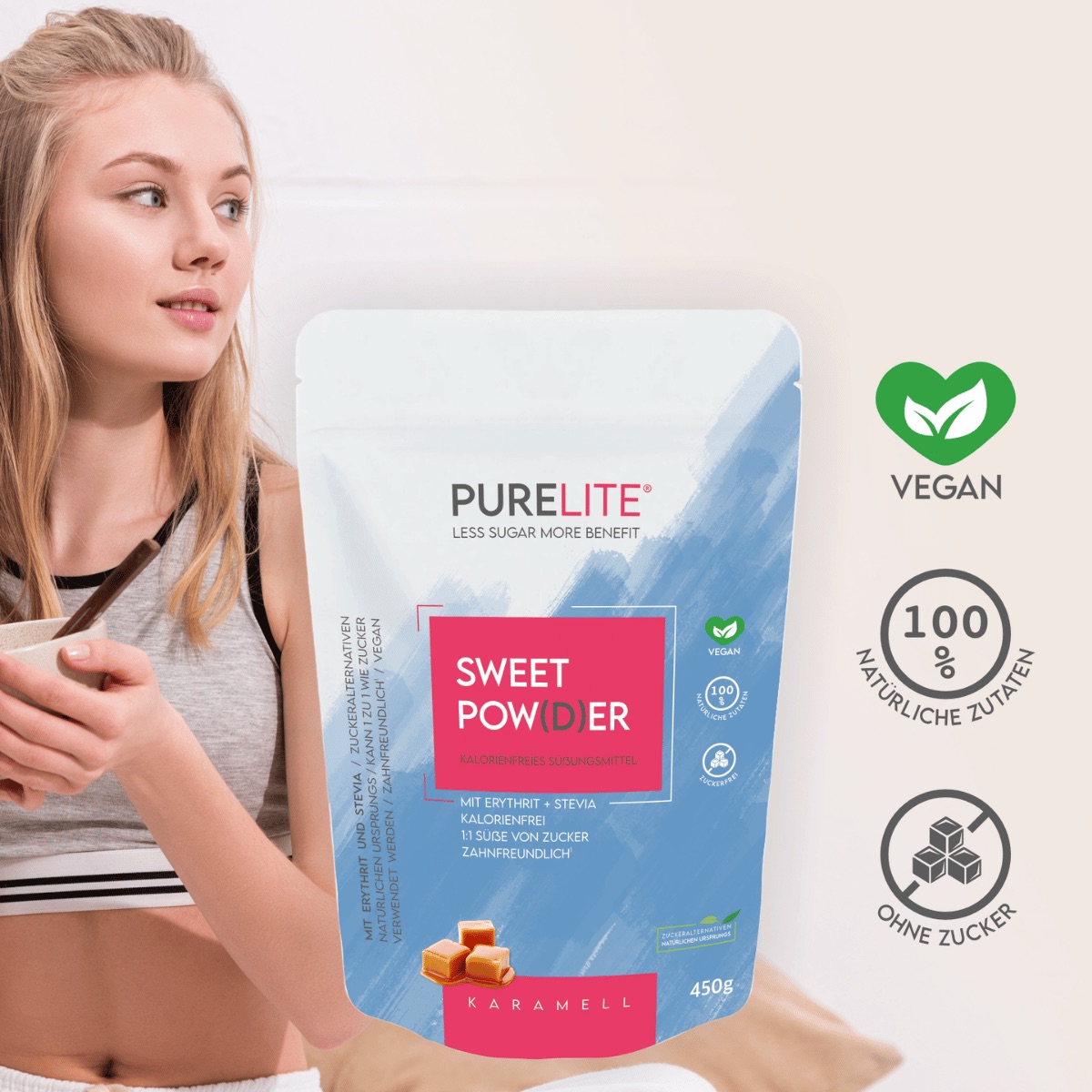 PureLite Sweet Pow(d)er - Alternative au sucre caramel 450g