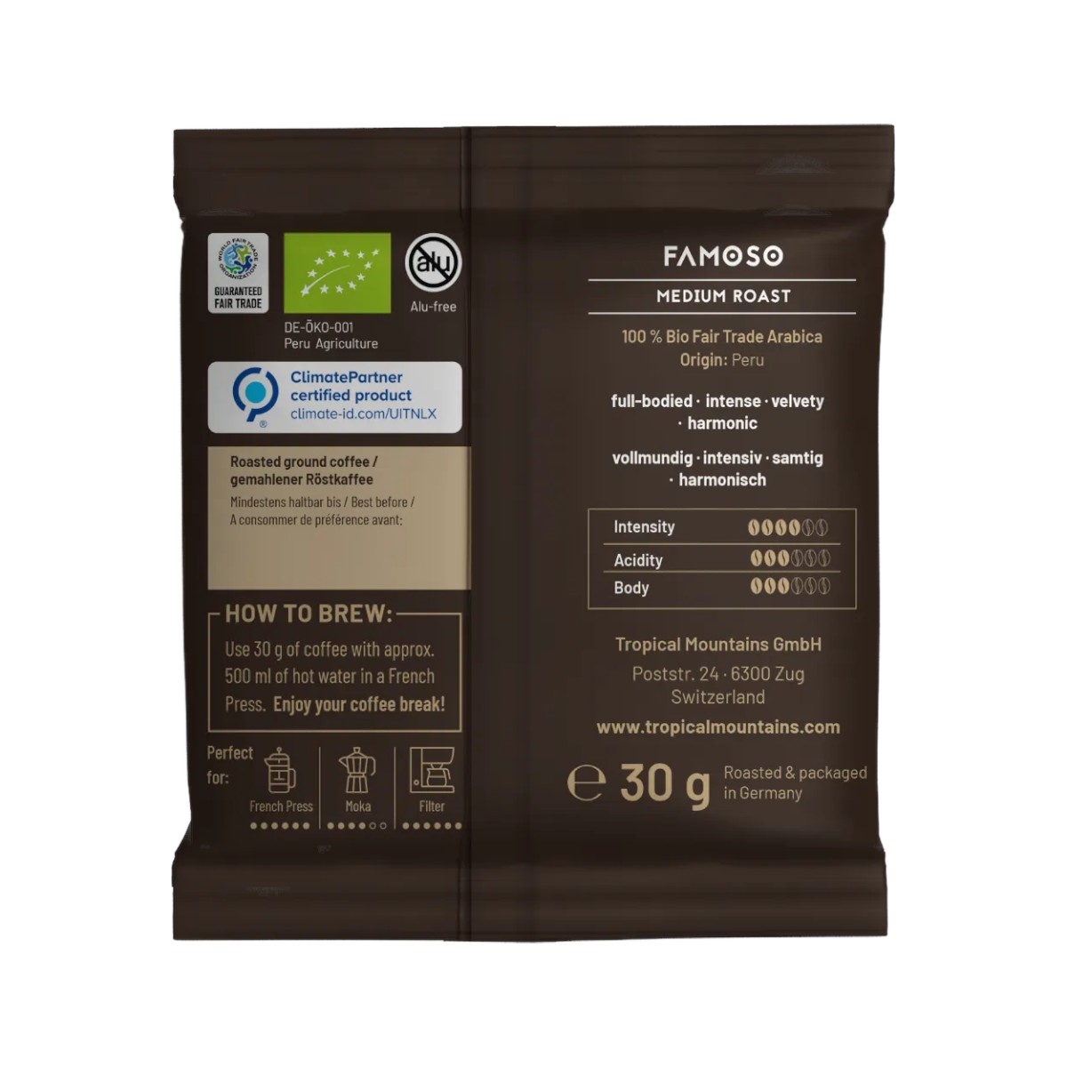 FAMOSO Filter Coffee Medium Roast 30g FAMOSO Filter Coffee Medium Roast 30g