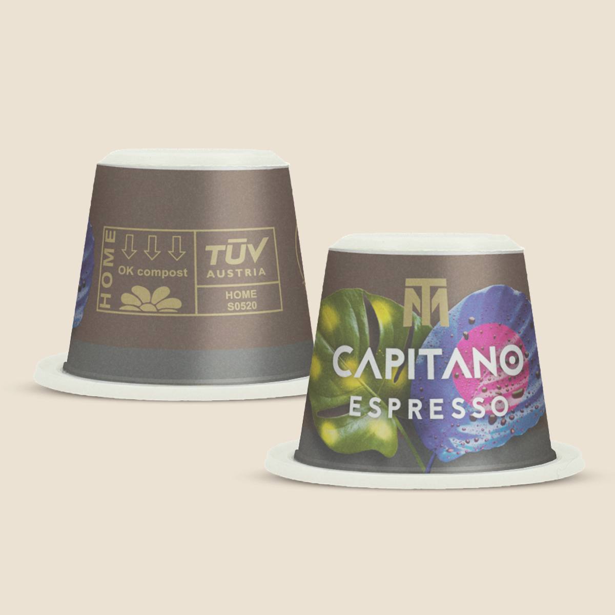 CAPITANO Espresso Organic Fair Trade Coffee Capsules 