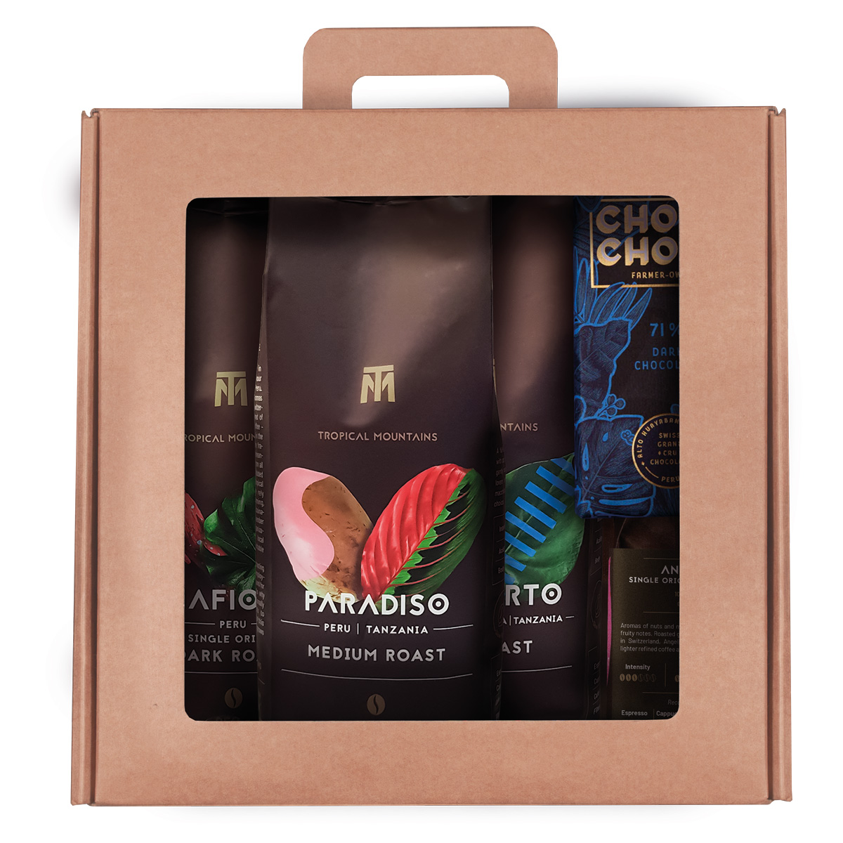 Geschenk-Idee SINGLE ORIGINS & BLENDS: Fair Trade Kaffeebohnen und Schokolade