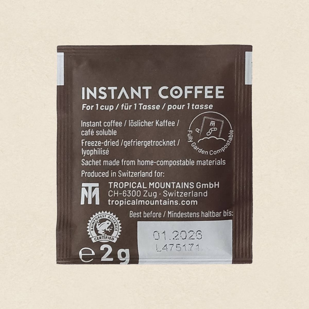INSTANT COFFEE 20 Sachets home-compostable