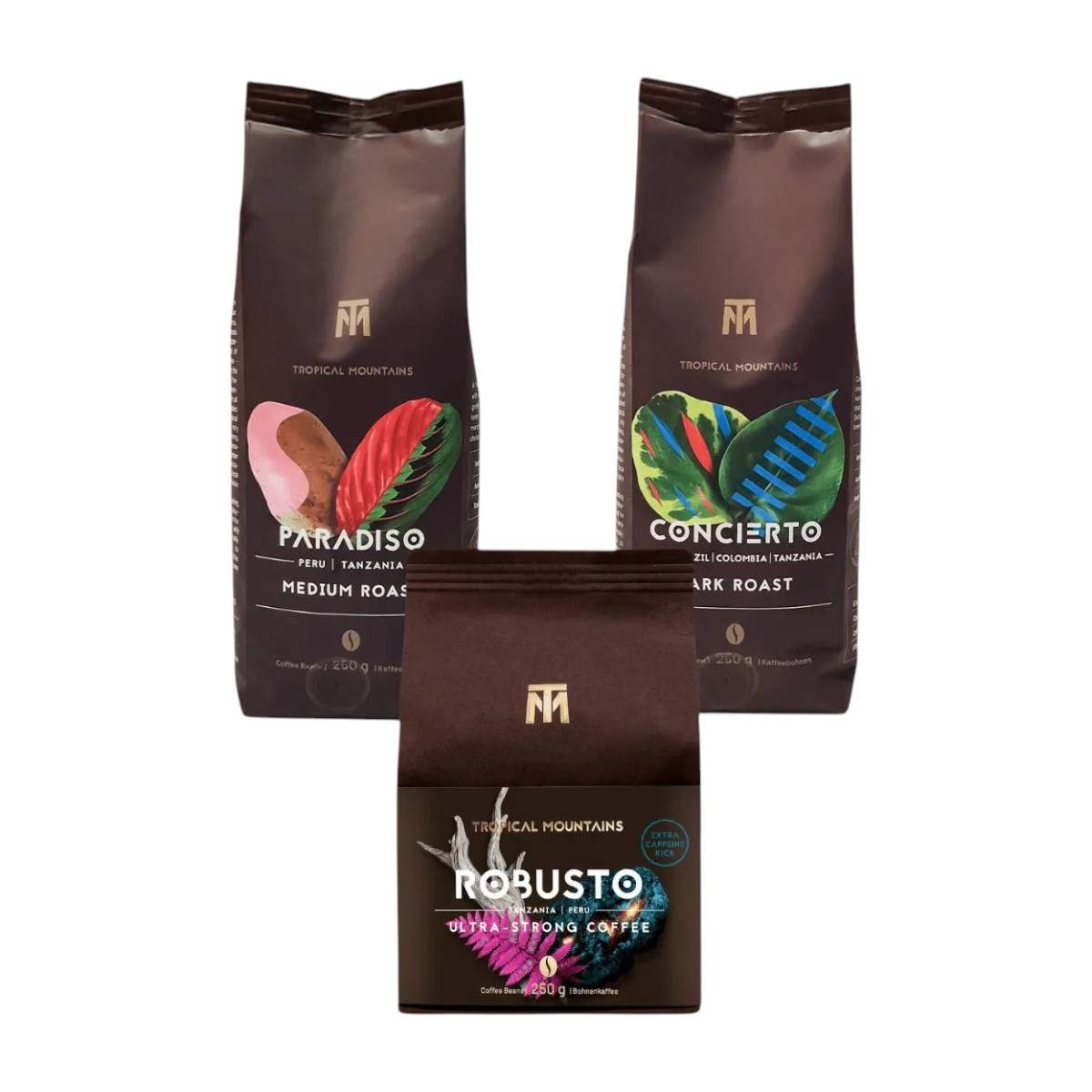 Set de dégustation ARABICA-ROBUSTA-BLEND 3 x 250 g