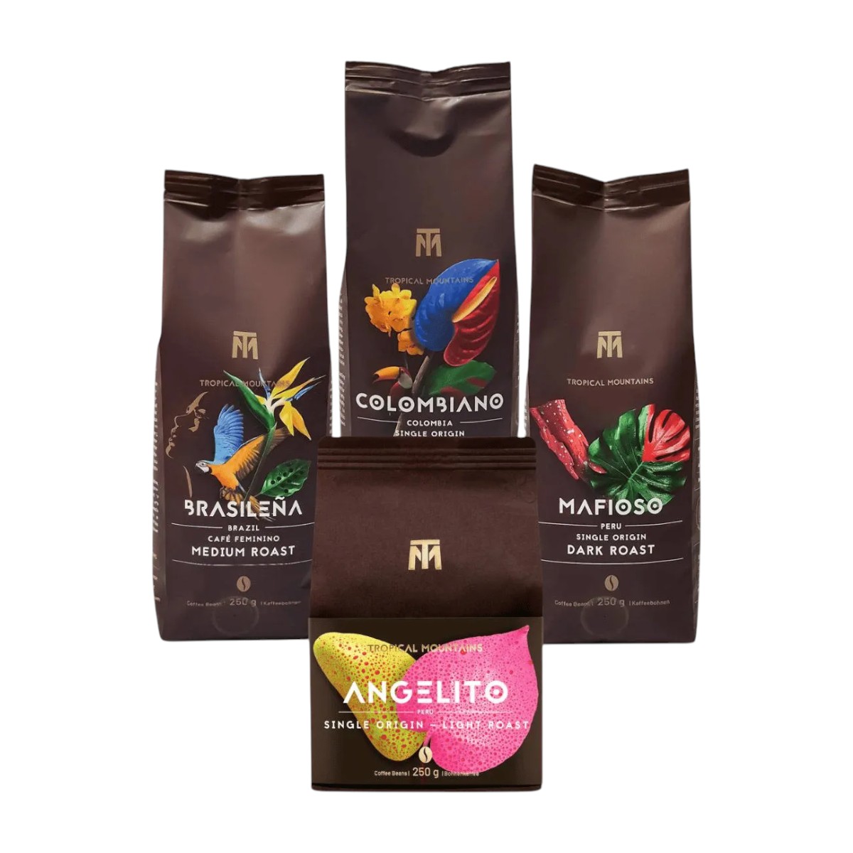 Set de dégustation 100% ARABICA SINGLE ORIGIN 4 x 250 g