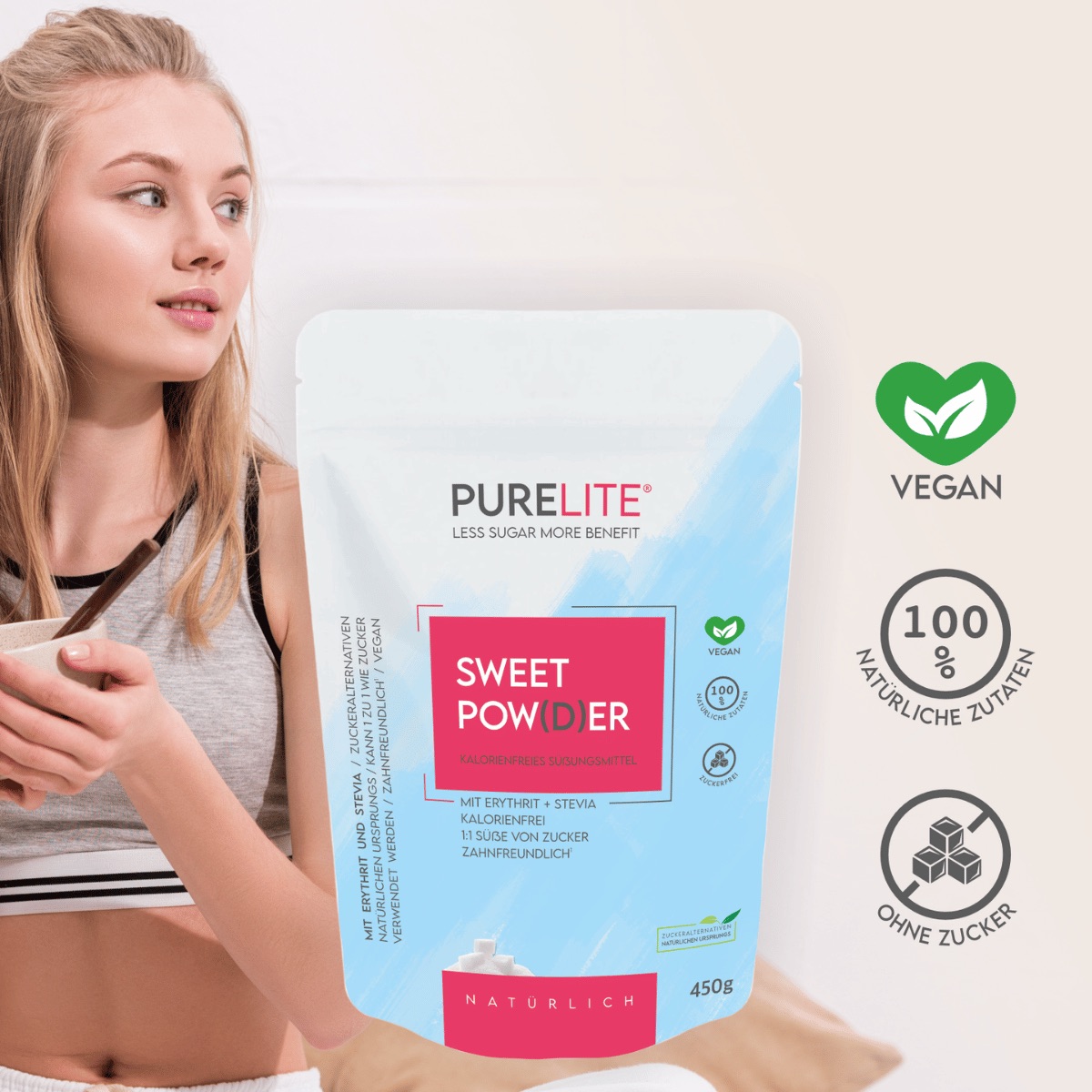 PureLite Sweet Pow(d)er - natürliche Zuckeralternative 450g PureLite Sweet Pow(d)er - natürliche Zuckeralternative 450g
