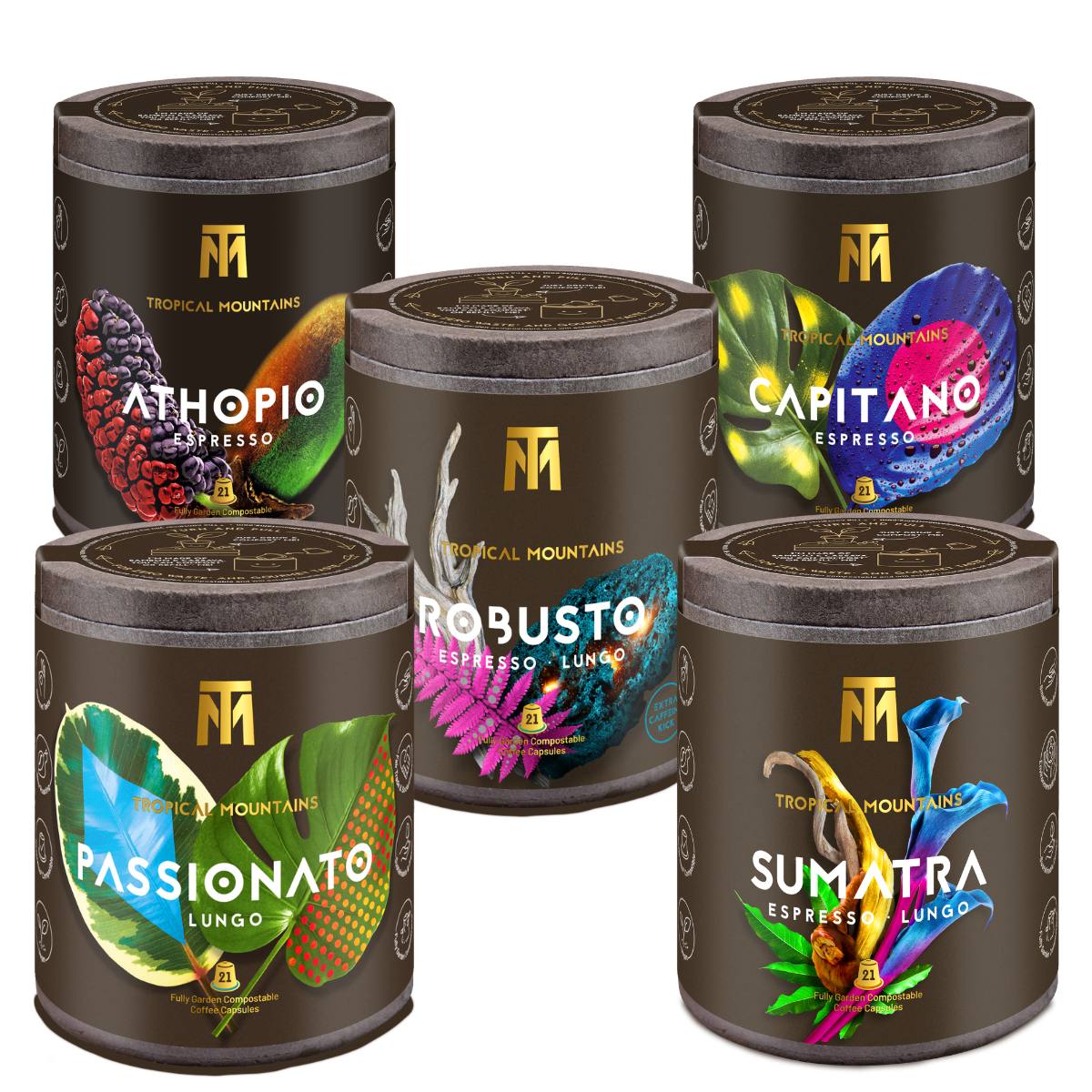 TOP FIVE Sample Set  5x 21 coffee capsules