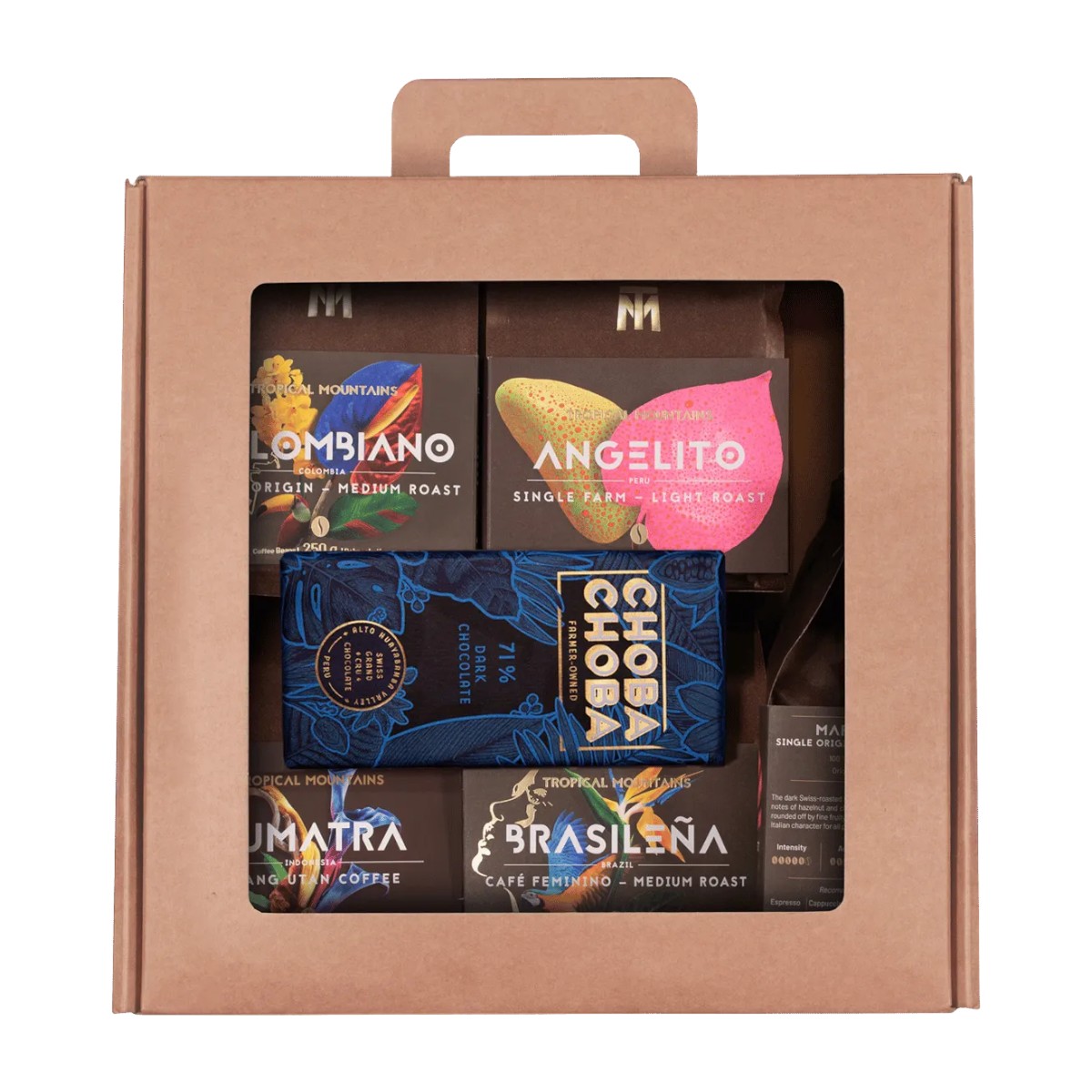 Gift idea SINGLE ORIGIN COFFEE: Fair Trade coffee beans and chocolate