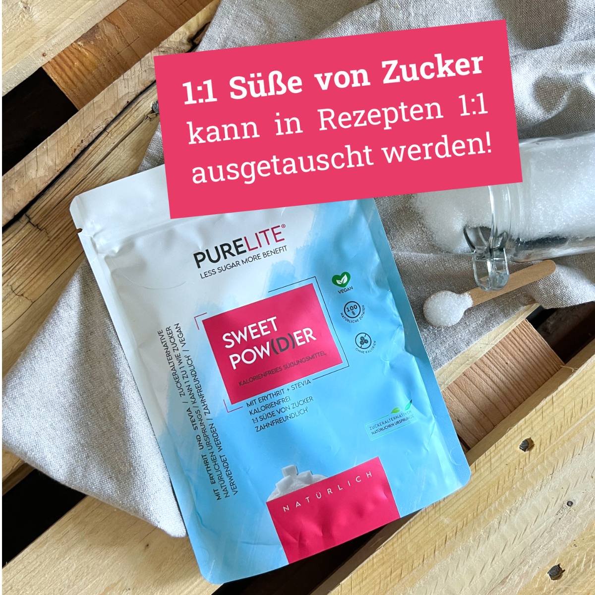 PureLite Sweet Pow(d)er - Karamell Zuckeralternative 450g PureLite Sweet Pow(d)er - Karamell Zuckeralternative 450g